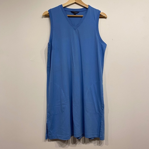 Land's End Blue V-Neck Sleeveless Mini Dress Size Small - Picture 1 of 4